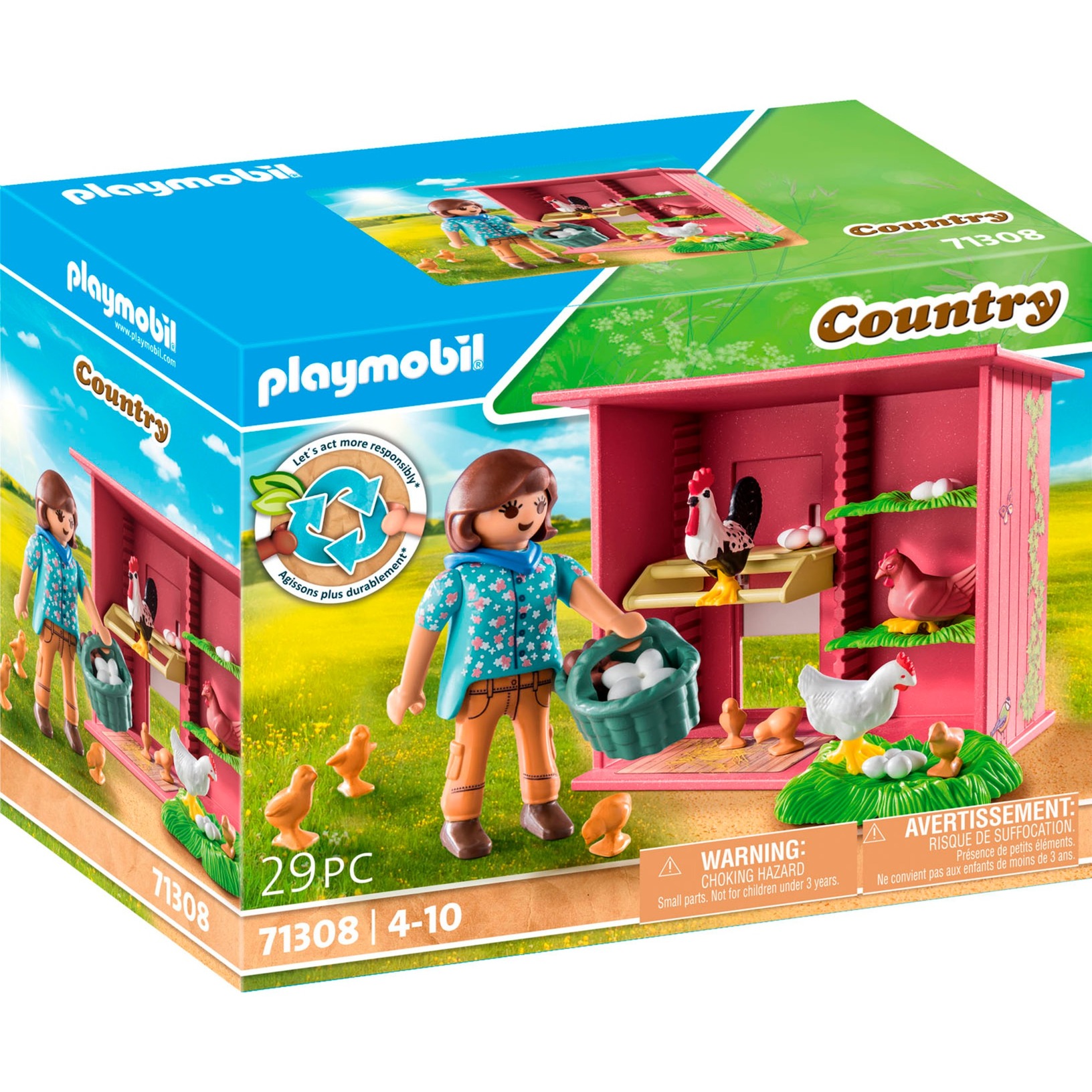 71308 Country Hühner mit Küken, Konstruktionsspielzeug von PLAYMOBIL