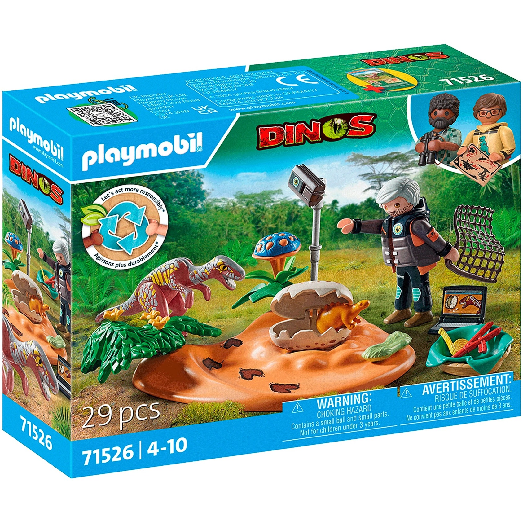 71526 Dinos Stegosaurusnest mit Eierdieb, Konstruktionsspielzeug von PLAYMOBIL