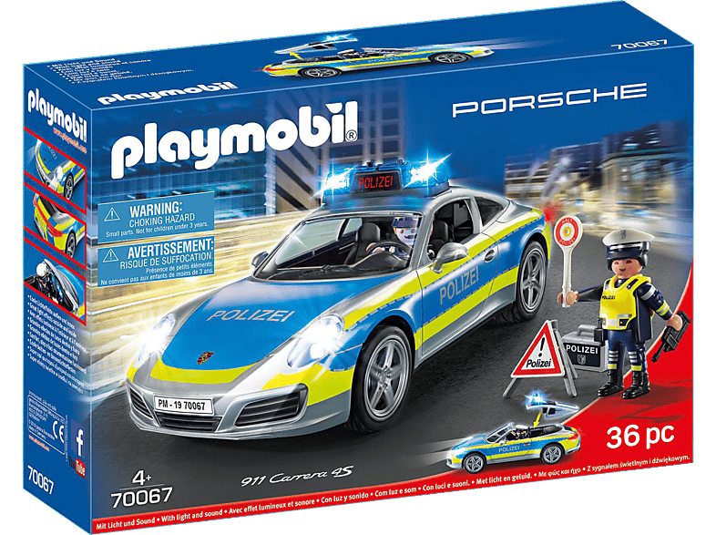 PLAYMOBIL 70067 Porsche 911 Carrera 4S Polizei Spielset, Mehrfarbig von PLAYMOBIL