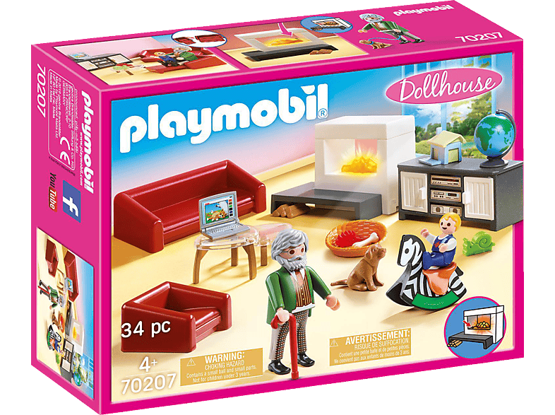 PLAYMOBIL 70207 Gemütliches Wohnzimmer Spielset, Mehrfarbig von PLAYMOBIL