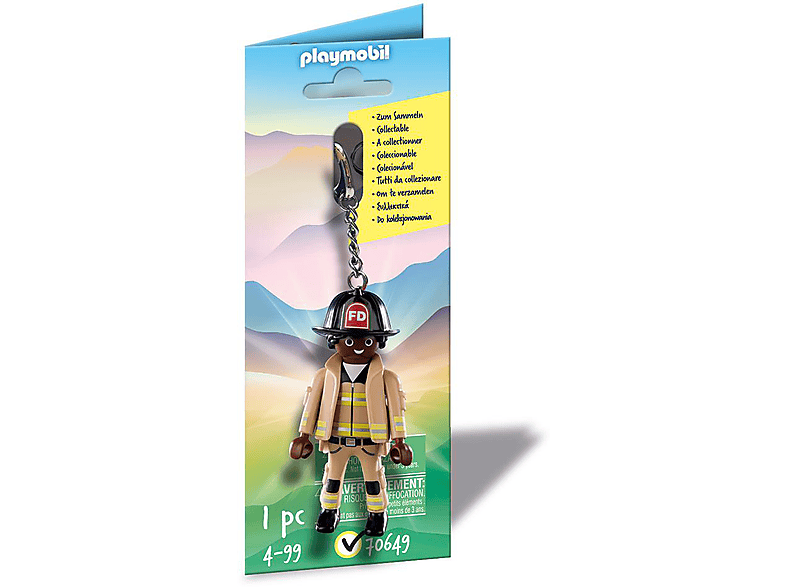 PLAYMOBIL 70649 Schlüsselanhänger Feuerwehrmann Schlüsselanhänger, Mehrfarbig von PLAYMOBIL