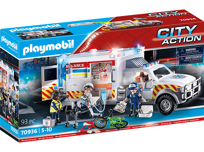 PLAYMOBIL 70936 Rettungs-Fahrzeug: US Ambulance Spielset, Mehrfarbig von PLAYMOBIL