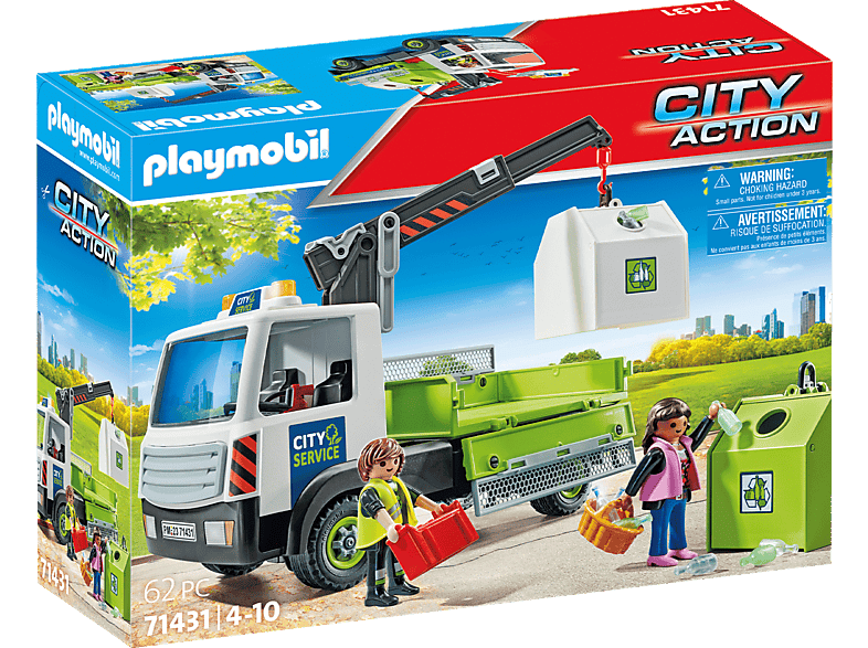 PLAYMOBIL 71431 Altglas-LKW mit Container Spielset, Mehrfarbig von PLAYMOBIL