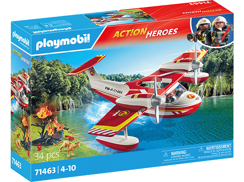 PLAYMOBIL 71463 Feuerwehrflugzeug mit Löschfunktion Spielset, Mehrfarbig von PLAYMOBIL