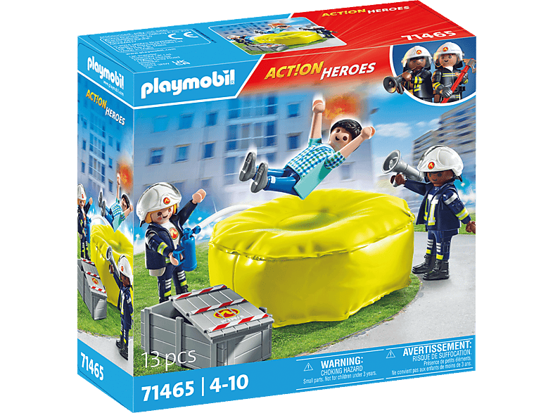 PLAYMOBIL 71465 Feuerwehrleute mit Luftkissen Spielset, Mehrfarbig von PLAYMOBIL