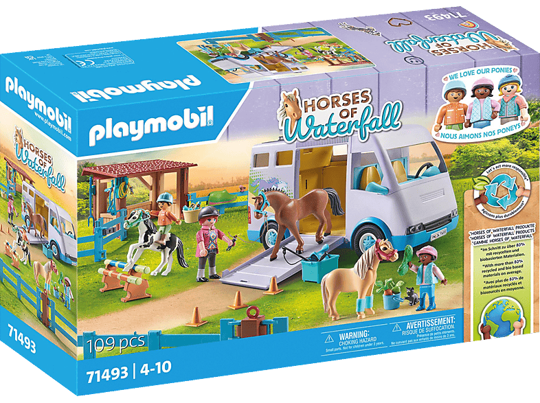 PLAYMOBIL 71493 Mobile Reitschule Spielset, Mehrfarbig von PLAYMOBIL