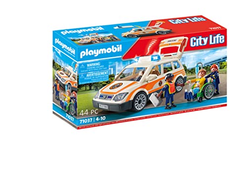 PLAYMOBIL City Life 71037 Notarzt PKW mit vielfältiger Ausstattung im Arztkoffer und Rollstuhl, ab 4 Jahren von PLAYMOBIL