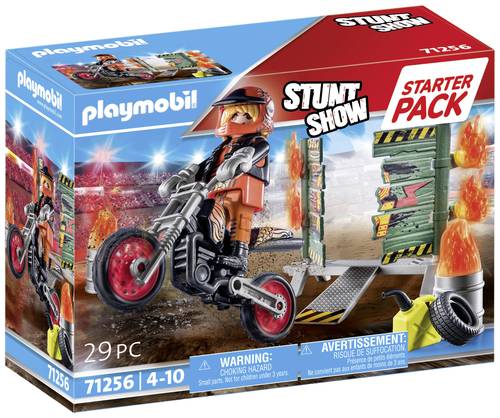 Playmobil® Stuntshow Starter Pack Stuntshow Motorrad mit Feuerwand 71256 von PLAYMOBIL