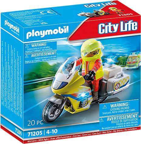 Playmobil City Life Notarzt-Motorrad mit Blinklicht (71205) von PLAYMOBIL