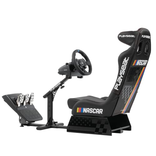 PLAYSEAT Evolution Pro Hochwertiges SIM Racing Cockpit | Frei Verstellbar | Unterstützt Direct Drive | Mit Allen Lenkrädern und Pedalen kompatibel | Für PC & Konsole | NASCAR Edition von PLAYSEAT