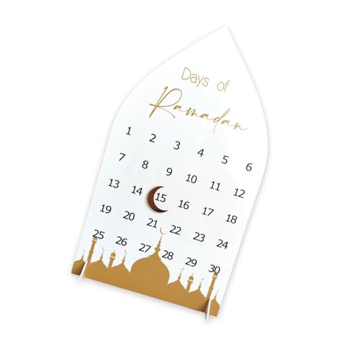 Einzigartige Acryltafel Ramadans Countdown-Kalender mit Mond-Designs für Muslime, Festival, stilvolle Heimdekoration von PLCPDM