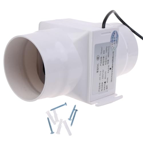 Leistungsstarker 75 mm Inline-Kanalventilator, 12 V, 10 W, geräuscharmer ABS-Ventilator für kleine Räume, die starke Luftströme erfordern von PLCPDM