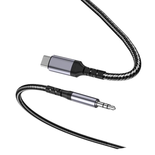 PLCPDM 1M Nylon Geflochtenes USB C Bis 3 5 Mm Auditorisches Kabel Mit Verbesserung Der Haltbarkeit Und Stabilität von PLCPDM