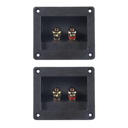 PLCPDM 2pcs Draht Springklemmen Cup Square Lautsprecher 2 Positionen Banane Einbau Lautsprecher Box Schwarz Für Heimauto Stereos von PLCPDM