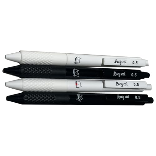 PLCPDM 4 PCs Schöne Kätzchengel Stift 0 5 Mm Schreibstift Einziehbare Schwarze Tinten Stiftneutral Stift Pressstift Geschenkstift Für Die Schule von PLCPDM