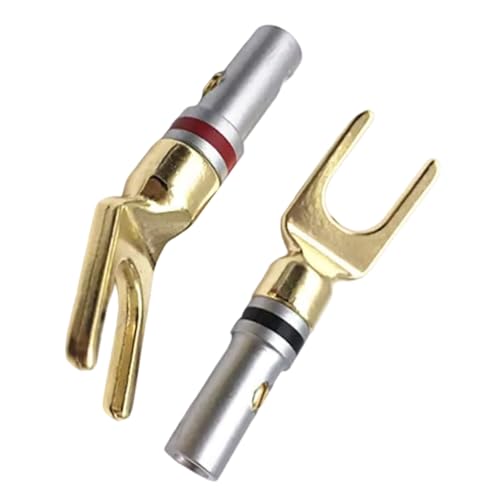 PLCPDM 4mm Lautsprecher Banana Plug Fork Form Lautsprecheranschluss Verbessert Die Hörschallstabilität von PLCPDM