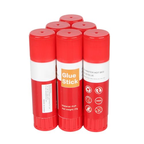 PLCPDM 6pcs 3D Drucker Klebstäbchen Klebstoff Waschbarer PVP Klebstangen Für Heißbett Glasplattform ABS PETG Teil von PLCPDM