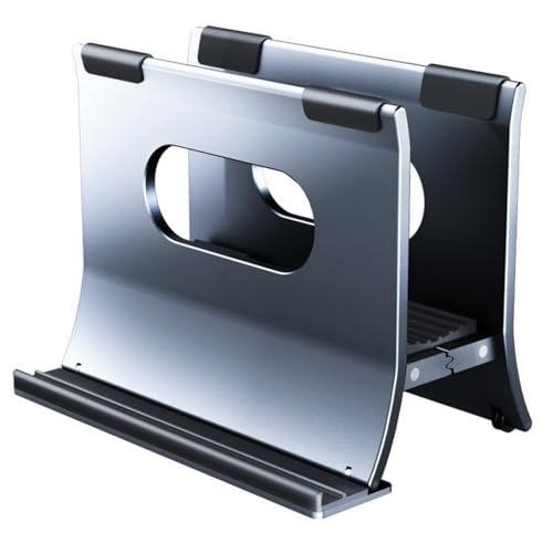 PLCPDM Aluminium Laptop Vertikaler Dock Standhalter Gravitational Auto Lock Design Für Laptop Klammer Mit Silikonschutz von PLCPDM