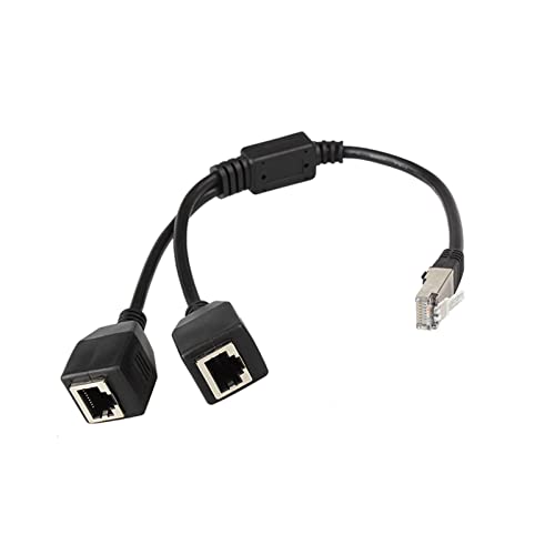 PLCPDM Ethernet-Splitter-Adapterkabel, 1 Stecker auf 2 Buchsen, 0,25 m, für Computer-Router-Ausrüstung von PLCPDM