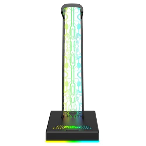 PLCPDM Gaming-Kopfhörerständer, PC-Zubehör, LED-Headset-Ständer mit 2 USB-Ladeanschlüssen, LED-Kopfhörer-Halter, PC-Gaming-Zubehör PLCPDM Gaming-Kopfhörerständer, PC-Zubehör, LED-Headset-Ständer mit 2 USB-Ladeanschlüssen, LED-Kopfhörer-Halter, PC-Gaming-Zubehör von PLCPDM