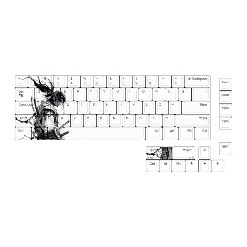 PLCPDM Original Height Swordman Tastenkappen Set Mit 75 Tasten Farbstoffsublimiert Verbessert Die Farbbeständigkeit Für Die Verwendung Mit Mechanischen Tastaturen von PLCPDM