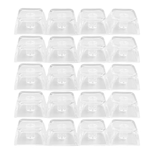 PLCPDM Transparente, kristallklare mechanische Tastaturen, Tastenrohlinge, Hintergrundbeleuchtung, XDA-Höhe für Gateron-Switches, 20 Stück von PLCPDM