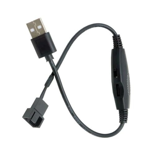 PLCPDM USB-auf-4-polig, 5 V auf 12 V, USB-Netzadapter, Konverter-Kabel mit Schaltern, Lüfter-Splitter-Kabel von PLCPDM