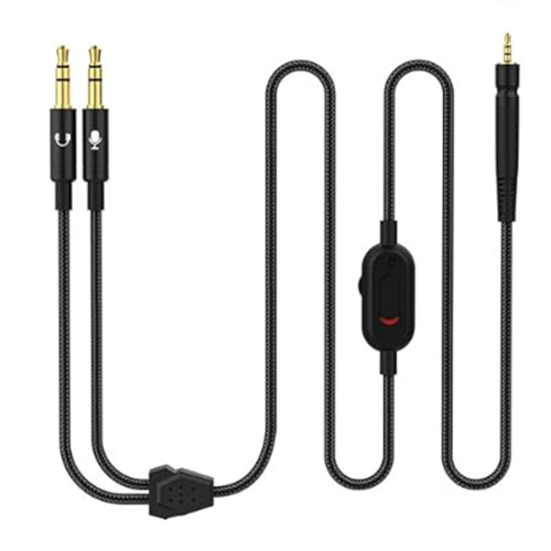 PLCPDM Vielseitiges Stereo-Ersatzkabel für GSP500/GSP600/GSP350/PC37X mit Inline-Mikrofon-Lautstärkeneinsteller von PLCPDM