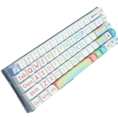 Rainbow Keycaps PBTs Farbsublimationsprozess-Tastenkappe, 125 Tasten, MDAs Höhe für mechanische Tastatur-Installation von PLCPDM