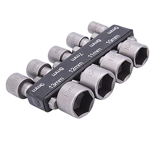 IKAAR Rohrsteckschlüsselsatz 9-tlg. 5-13mm Steckschlüssel Stecknuss Bit Adapter Set 1/4 Zoll Sechskantschaft für Akkuschrauber Bohrer Nüsse Ratsche von PLESIU
