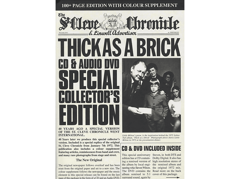 Jethro Tull - Thick As A Brick(40th Anniversary Special Edition) (CD + DVD Audio) von PLG UK