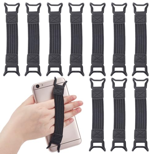 PLIGREAT 10 Stück Handy Sicherheits Handschlaufenhalter Schwarz Universal Handy Elastische Bänder Smartphone Drop Prävention Grip Gürtel Für Kindle PLIGREAT 10 Stück Handy Sicherheits Handschlaufenhalter Schwarz Universal Handy Elastische Bänder Smartphone Drop Prävention Grip Gürtel Für Kindle von PLIGREAT
