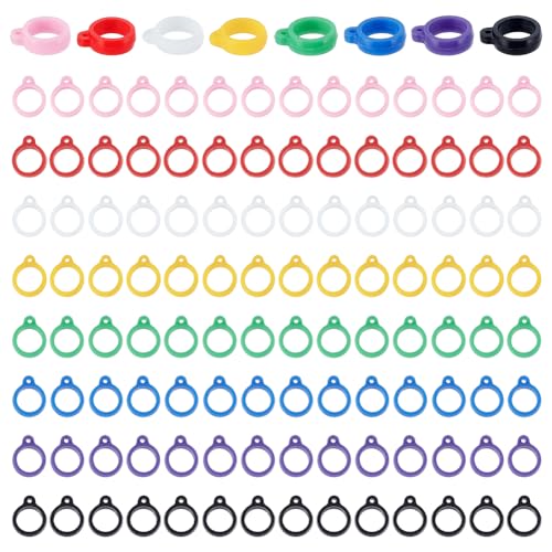PLIGREAT 120 Stück Silikon-Gummi-Ringhalter, 8 Farben, Mehrzweck-Anti-Verlust-Hüllen, verstellbare Halsketten-Schlüsselband-Halterung für Stifte, Handys, Schlüsselanhänger, Anhänger PLIGREAT 120 Stück Silikon-Gummi-Ringhalter, 8 Farben, Mehrzweck-Anti-Verlust-Hüllen, verstellbare Halsketten-Schlüsselband-Halterung für Stifte, Handys, Schlüsselanhänger, Anhänger von PLIGREAT