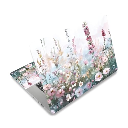 PLIGREAT Wildwill Floral Laptop Skin Aufkleber Aufkleber Passend für 12" 13" 13,3" 14" 15 Zoll Laptop Aquarell Universal Abnehmbare Vinyl Notebook Art Protector Netbook PC Cover Aufkleber Aufkleber von PLIGREAT
