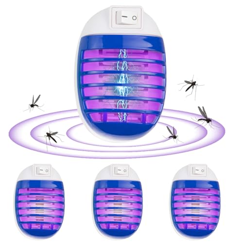 PLLYPE Mückenlampe steckdose, 4 Stück insektenvernichter steckdose, Mückenschutz Steckdose, Keine giftige Mückenvernichter lampe, mit UV-Licht für Schlafzimmer, Küche, Indoor PLLYPE Mückenlampe steckdose, 4 Stück insektenvernichter steckdose, Mückenschutz Steckdose, Keine giftige Mückenvernichter lampe, mit UV-Licht für Schlafzimmer, Küche, Indoor von PLLYPE