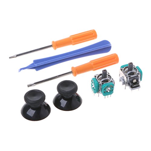 Analog Joysticks Thumbstick Cap Screwdriver Reparaturwerkzeug für Controller -Schwarz + Blau + Orange von PLMN