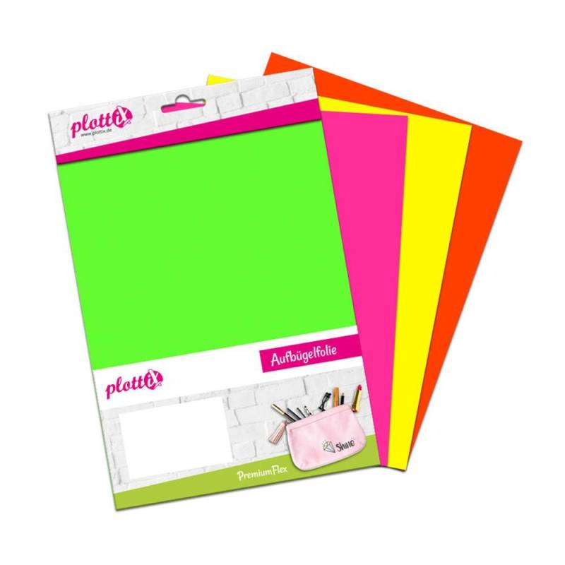 plottiX PremiumFlex Neon Bundle - 4 Stück (20 x 30 cm) von PLOTTIX