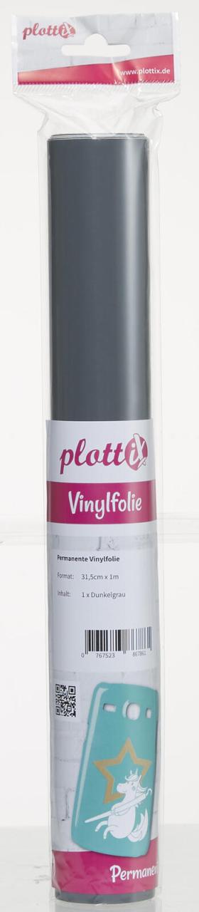 plottiX Vinylfolie permanent 31.5 cm x 1 m dunkelgrau von PLOTTIX