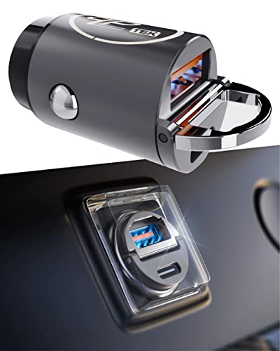 Plp tek USB KFZ Ladegerät für Auto (30W Dual USB [C+A], Grau) von PLP TEK