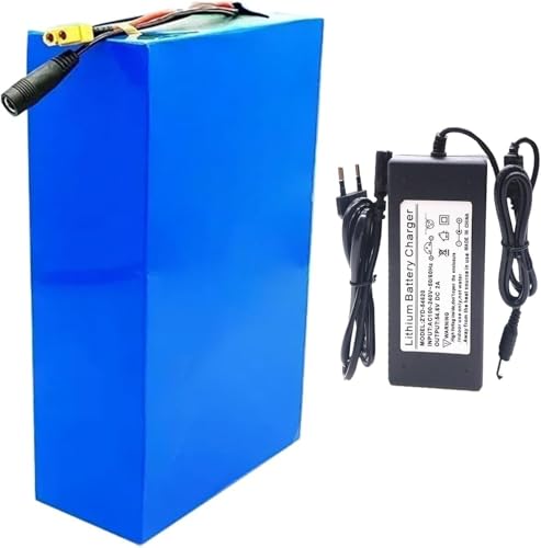 48V 40Ah 13s8p Lithium-Ionen-Akku für Elektrofahrräder mit 54.6V 2A Ladegerät BMS Ideal für 200–1600 W Elektrofahrradmotoren XT90 von PLPLKTNNKK