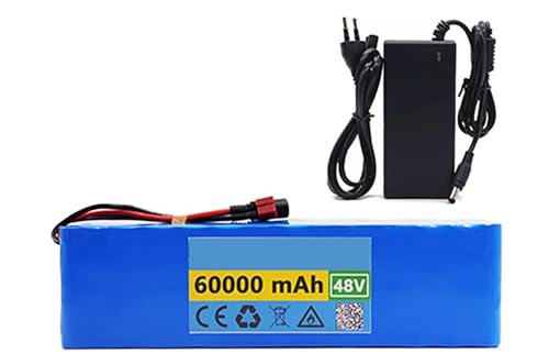 60 Ah Elektrofahrrad 13S3p Lithium-Akkupack Eingebautes BMS Mit 54.6V 2A Ladegerät für Roller Elektrofahrräder Motor XT60 von PLPLKTNNKK