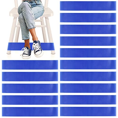 PLULON 15er-Pack Stuhlbänder für Kinder mit Zappelfüßen, Stretch-Fußband, Zappelbänder, Flexible Sitzgelegenheiten für Klassenzimmer, elementare Stühle, Schreibtische – Blau von PLULON