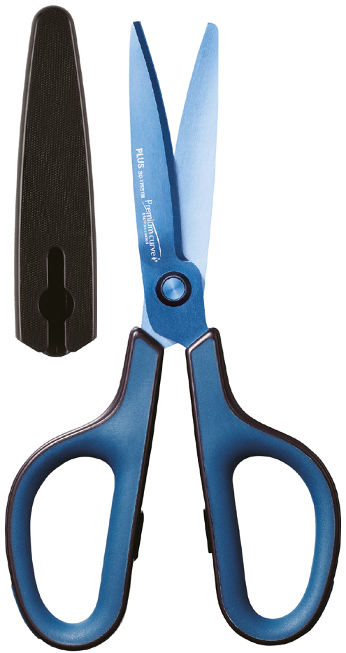 PLUS JAPAN Universalschere FITCUT CURVE Titanium, blau von PLUS JAPAN