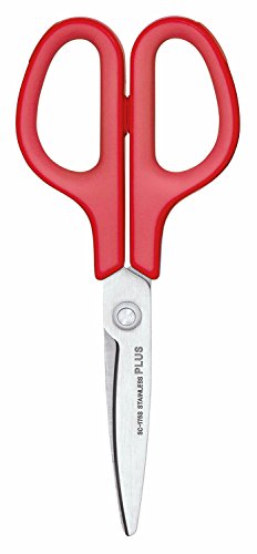 PLUS Japan, Fitcut Curve Edelstahlschere in Rot, 17,5cm Lang von PLUS