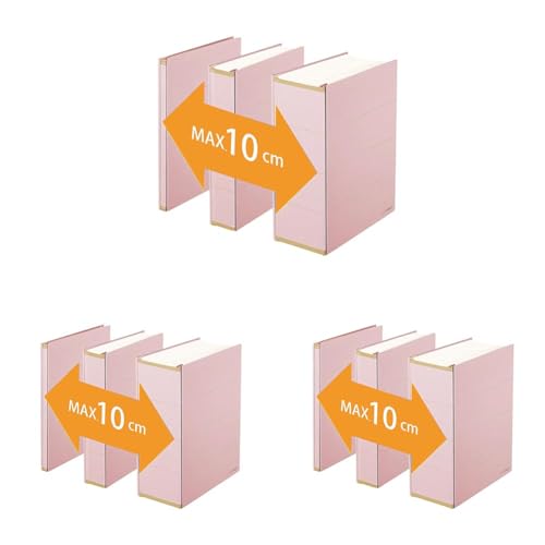 PLUS Japan, Zero Max Platzsparordner in Pink, 3er Pack (1 x 1 Ordner) von PLUS