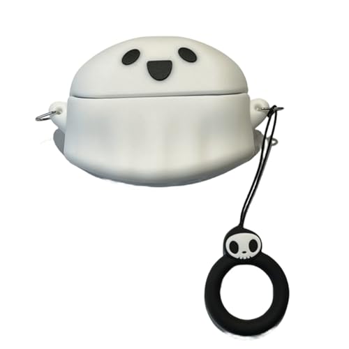 PLXBYC Für Huawei Freebuds Pro 3 Neue Schutzhülle mit Ring, Lustiges Kreatives Geistermuster Design Silikon Kopfhörer Fall (Weiß) von PLXBYC