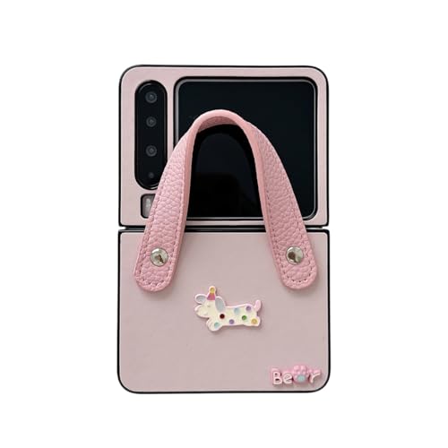 PLXBYC Lederhülle kompatibel mit Huawei Pura X für Mädchen und Frauen, Bonbonfarben, niedliches Wursthund-Muster, Pura X, faltbare Handyhülle mit Handgelenkseil, Rosa PLXBYC Lederhülle kompatibel mit Huawei Pura X für Mädchen und Frauen, Bonbonfarben, niedliches Wursthund-Muster, Pura X, faltbare Handyhülle mit Handgelenkseil, Rosa von PLXBYC