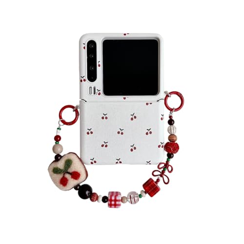PLXBYC Niedliche Lederhülle, kompatibel mit Huawei Pura X für Mädchen und Frauen, Kirsch-Design, Pura X Falt-Handyhülle mit Handgelenkkette, mehrfarbig PLXBYC Niedliche Lederhülle, kompatibel mit Huawei Pura X für Mädchen und Frauen, Kirsch-Design, Pura X Falt-Handyhülle mit Handgelenkkette, mehrfarbig von PLXBYC