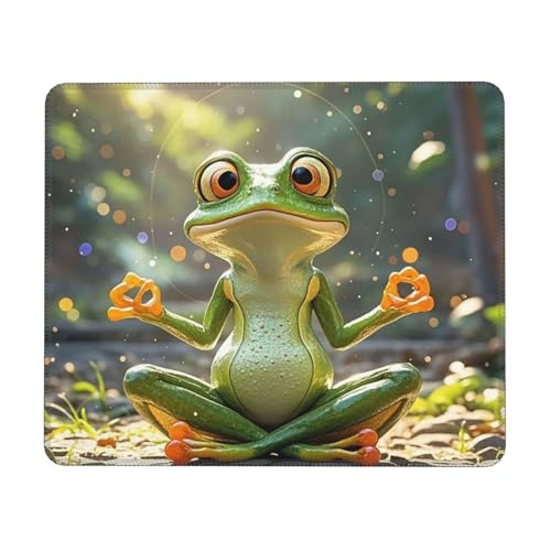 Mauspad, rutschfest, mit Gummiunterseite, Gaming-Schreibtischunterlage, niedlich, lustig, Frosch, Yoga, Mauspad, Bürodekoration, waschbare Tastaturmatte für Gaming, Arbeit, Computer, 20,1 x 24,1 cm Mauspad, rutschfest, mit Gummiunterseite, Gaming-Schreibtischunterlage, niedlich, lustig, Frosch, Yoga, Mauspad, Bürodekoration, waschbare Tastaturmatte für Gaming, Arbeit, Computer, 20,1 x 24,1 cm von PMQAGNKSMQ