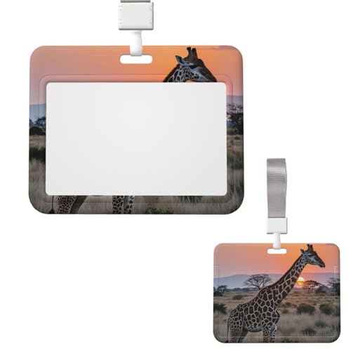 Schiebe-Ausweishalter, Kunststoff, vertikaler Ausweishalter, Giraffe bei Sonnenuntergang, Kartenetui, Ausweishülle mit transparentem Fenster, Ausweis, Kreditkarte, für Büro, Arbeit, Krankenschwester Schiebe-Ausweishalter, Kunststoff, vertikaler Ausweishalter, Giraffe bei Sonnenuntergang, Kartenetui, Ausweishülle mit transparentem Fenster, Ausweis, Kreditkarte, für Büro, Arbeit, Krankenschwester von PMQAGNKSMQ